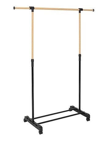 Portant à vêtements extensible effet bois