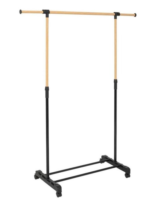 Portant à vêtements extensible effet bois - Kiabi