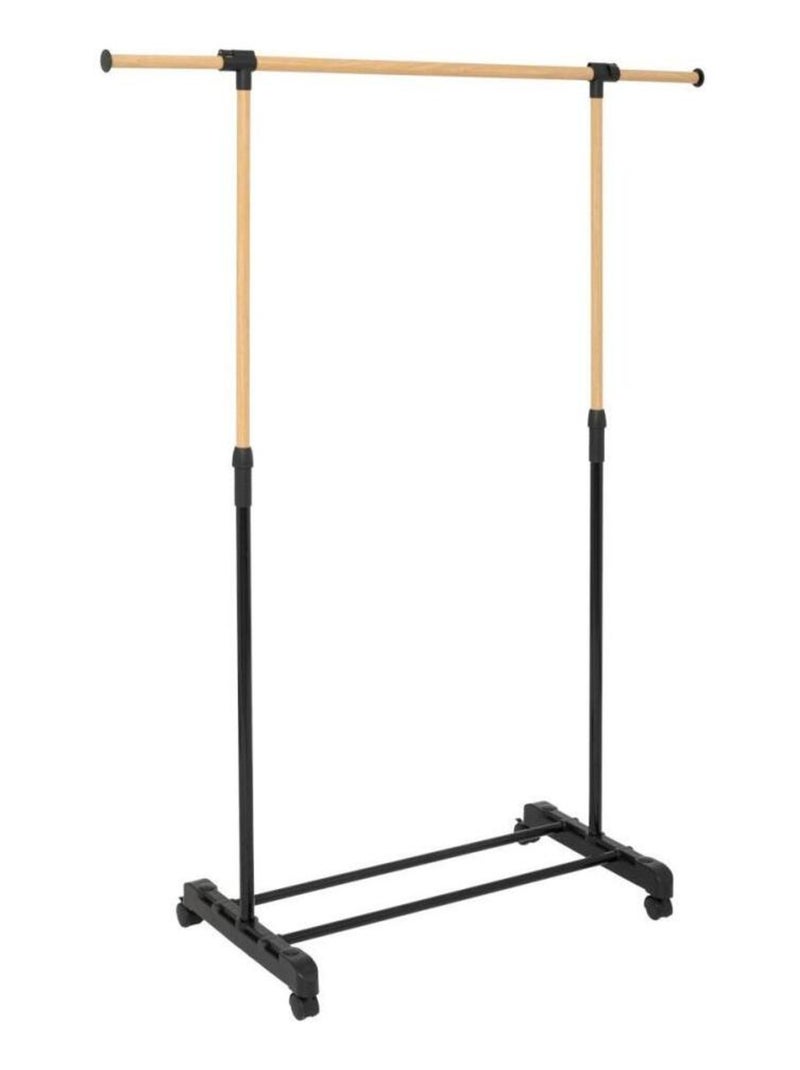 Portant à vêtements extensible effet bois Noir - Kiabi