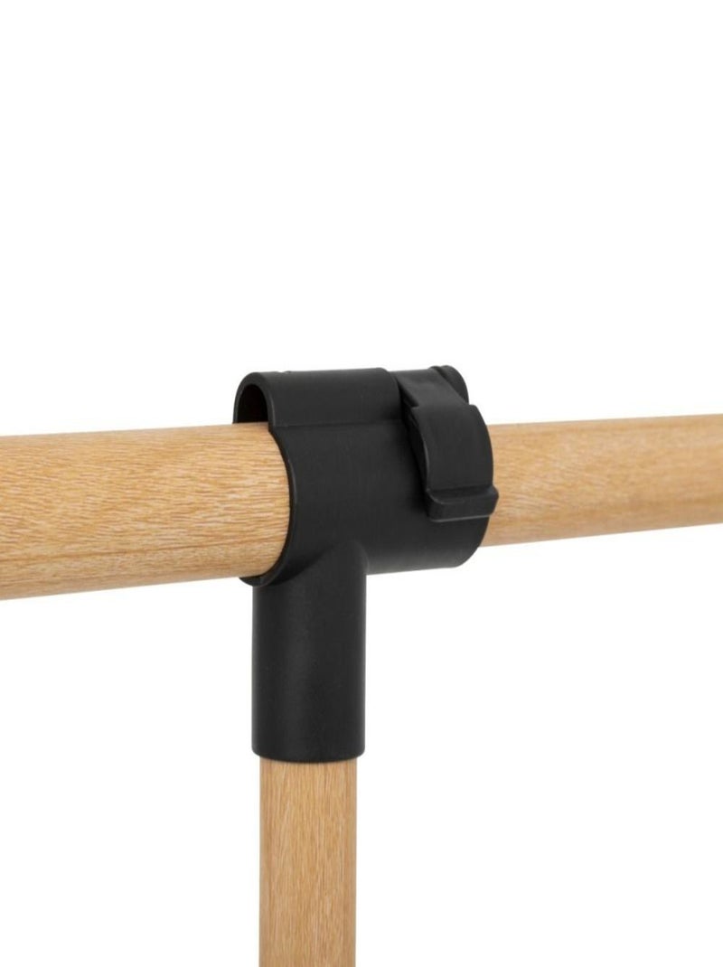 Portant à vêtements extensible effet bois Noir - Kiabi