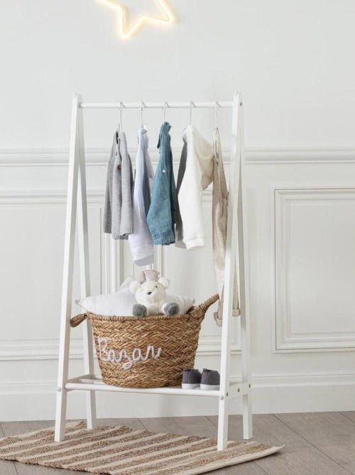 Portant à vêtements simple blanc - Kiabi