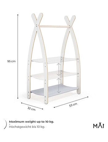 Portant chambre enfant en bois 53×32×95 cm