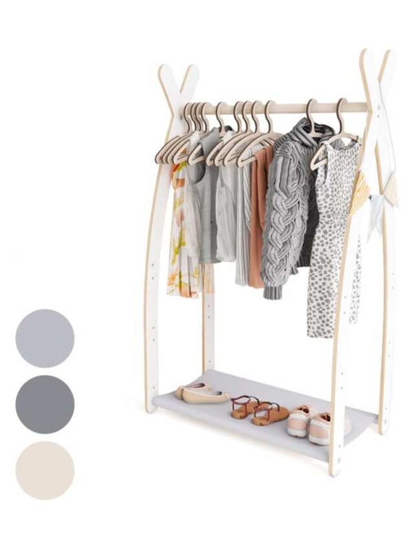 Portant chambre enfant  en bois 53×32×95 cm Gris clair - Kiabi