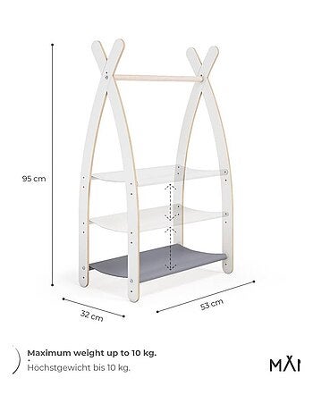 Portant chambre enfant en bois 53×32×95 cm