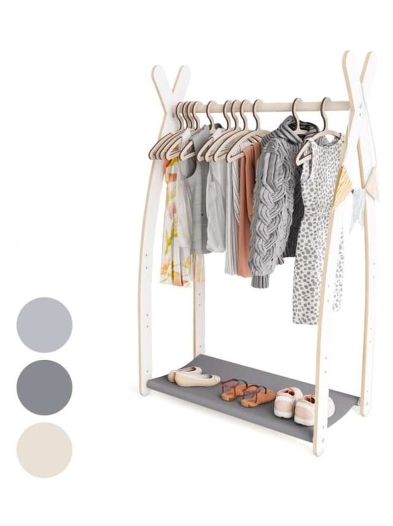 Portant chambre enfant  en bois 53×32×95 cm Gris foncé - Kiabi
