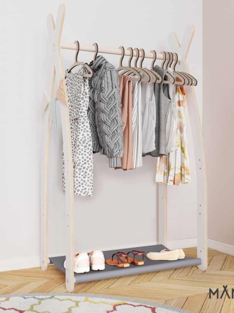 Portant chambre enfant  en bois 53×32×95 cm Gris foncé - Kiabi