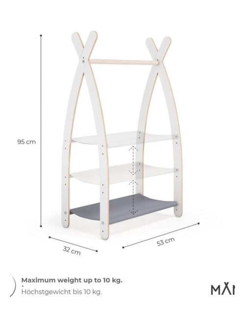 Portant chambre enfant  en bois 53×32×95 cm - Kiabi