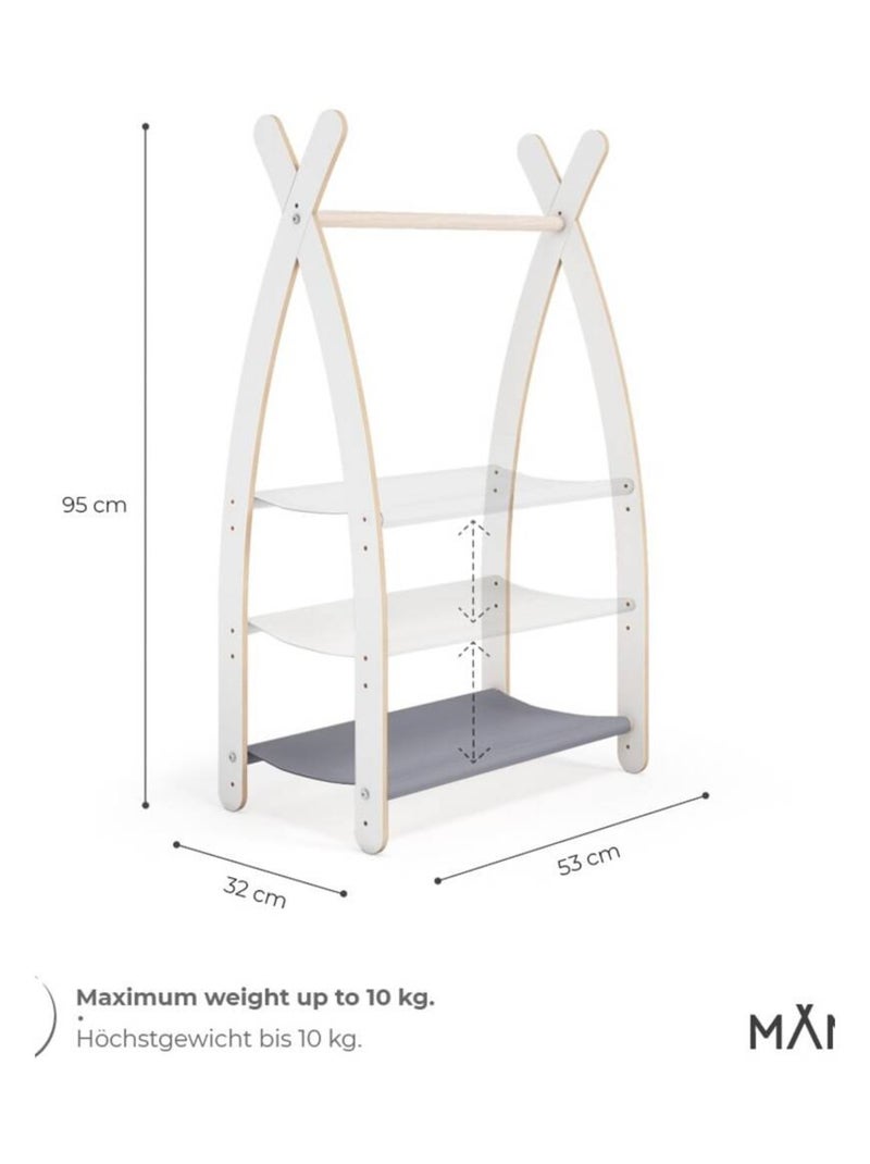 Portant chambre enfant  en bois 53×32×95 cm Gris foncé - Kiabi