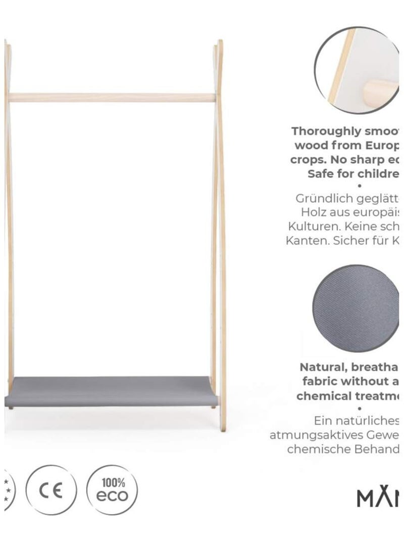 Portant chambre enfant  en bois 53×32×95 cm Gris foncé - Kiabi