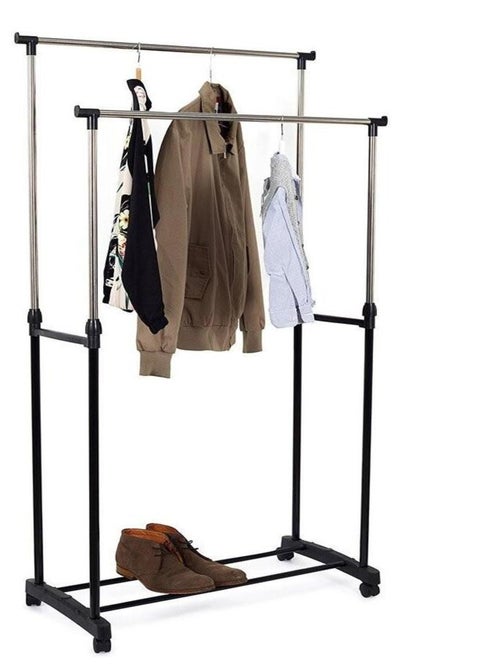 Portant double à roulettes en métal - Kiabi