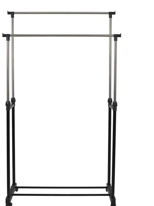 Portant double à roulettes en métal - Kiabi