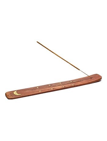 Porte bâton d'encens en bois motif Lune