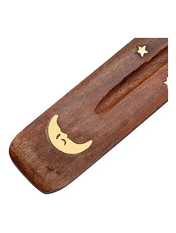 Porte bâton d'encens en bois motif Lune