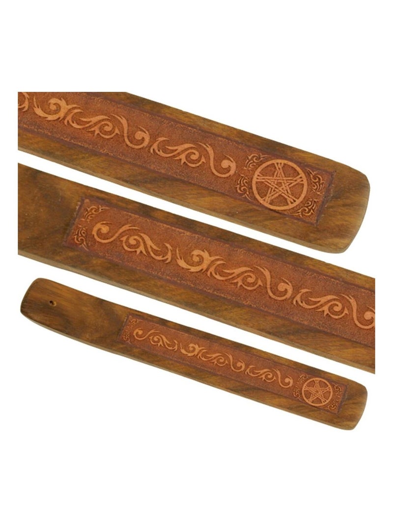 Porte bâton d'encens en bois motif Pentacle Marron - Kiabi