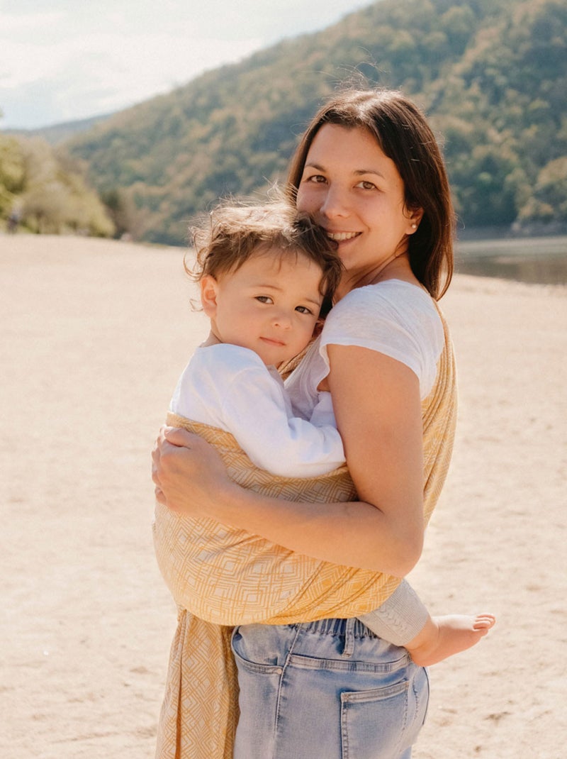 Porte bébé - Echarpe Jacquard - Nomade ocre Jaune foncé - Kiabi