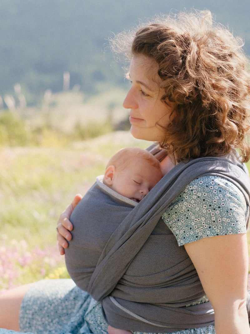 Porte bébé - Echarpe Sergé Brisé - Anthracite Gris foncé - Kiabi