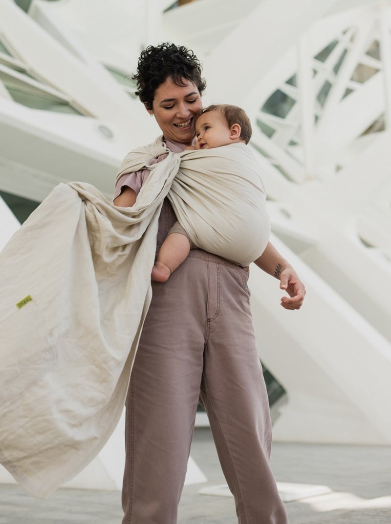 Porte-bébé BOBA Ring Sling en lin Beige - Kiabi