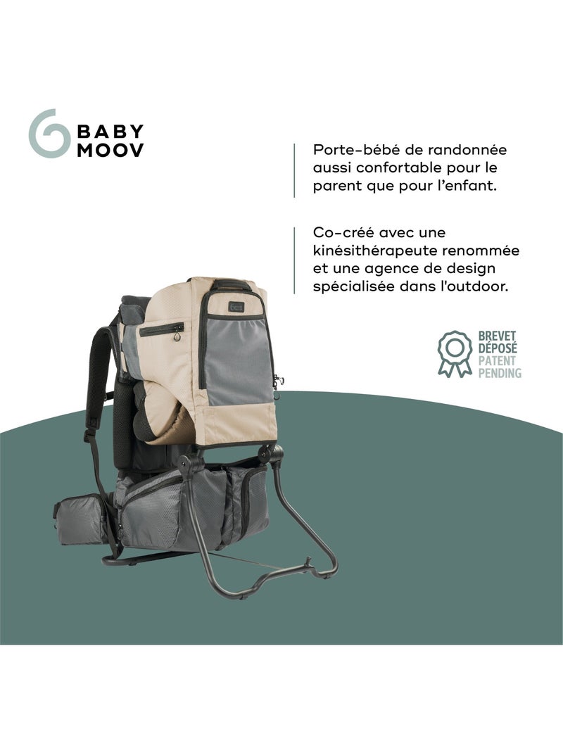 Porte-bébé de randonnée (+ housse de pluie) moov & hike+ 'babymoov' Beige - Kiabi