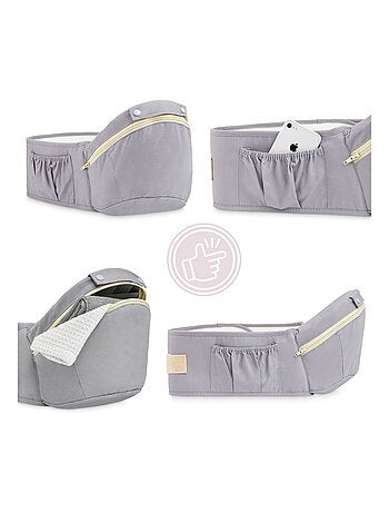Porte Bébé Ergonomique Bébé 0-36 mois, 15Kg max, Ceinture 3 points d'appui épaules, taille, hanches