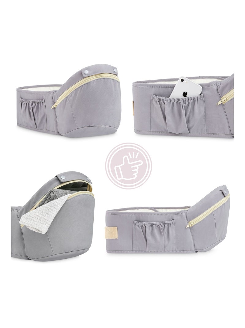 Porte Bébé Ergonomique Bébé 0-36 mois, 15Kg max, Ceinture 3 points d'appui épaules, taille, hanches Gris - Kiabi