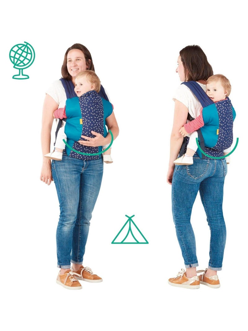 Porte Bébé Ergonomique portage ventral & dorsal 'badabulle' Bleu - Kiabi