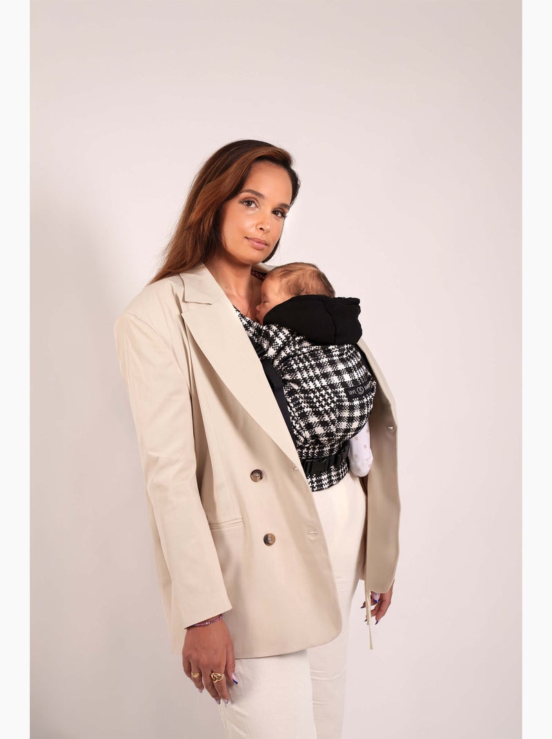 Porte-bébé HoodieCarrier 2 - Prince de Galles Noir Blanc - Kiabi