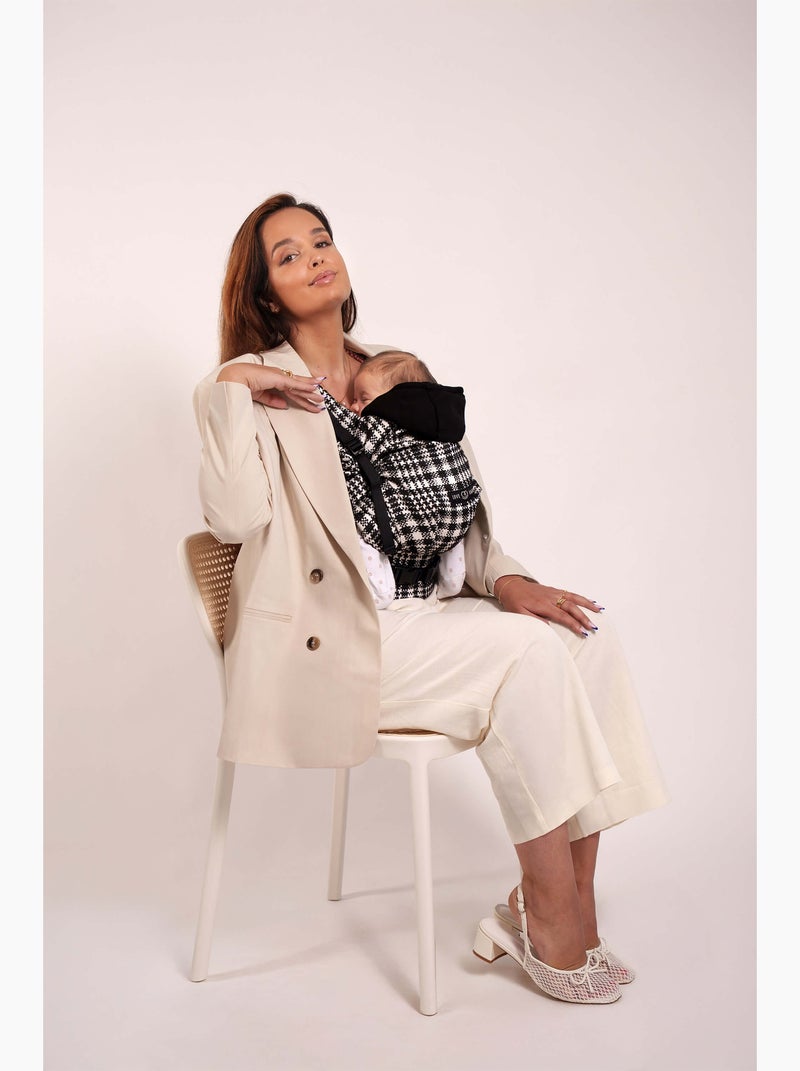 Porte-bébé HoodieCarrier 2 - Prince de Galles Noir Blanc - Kiabi