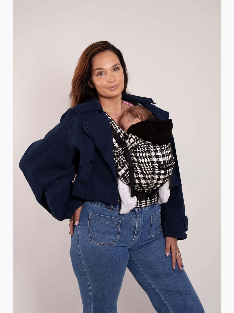 Porte-bébé HoodieCarrier 2 - Prince de Galles Noir Blanc - Kiabi