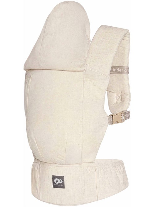 Porte-bébé Kinderkraft ELARA ergonomique lin coton panneau réglable 2 positions capuche - Kiabi