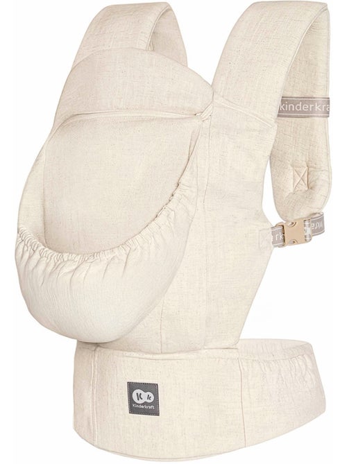 Porte-bébé Kinderkraft ELARA ergonomique lin coton panneau réglable 2 positions capuche - Kiabi