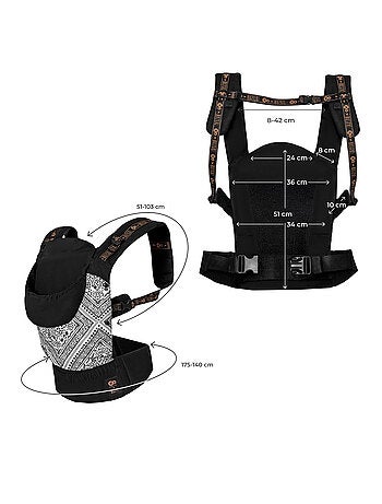 Porte-Bébé Kinderkraft HUGGY Ergonomique jusqu’à 20 kg avec Position en M et Coton Respirant