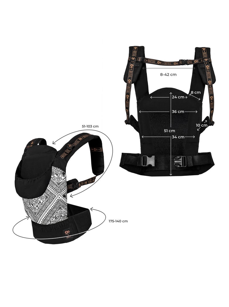 Porte-Bébé Kinderkraft HUGGY Ergonomique jusqu’à 20 kg avec Position en M et Coton Respirant Noir - Kiabi