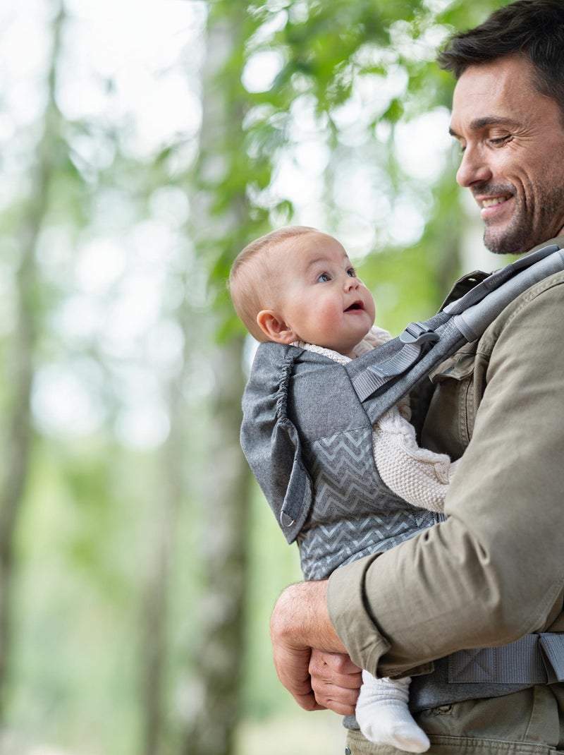 Porte bébé LIONELO Margareet - 100% coton - 3 positions de portage Gris - Kiabi