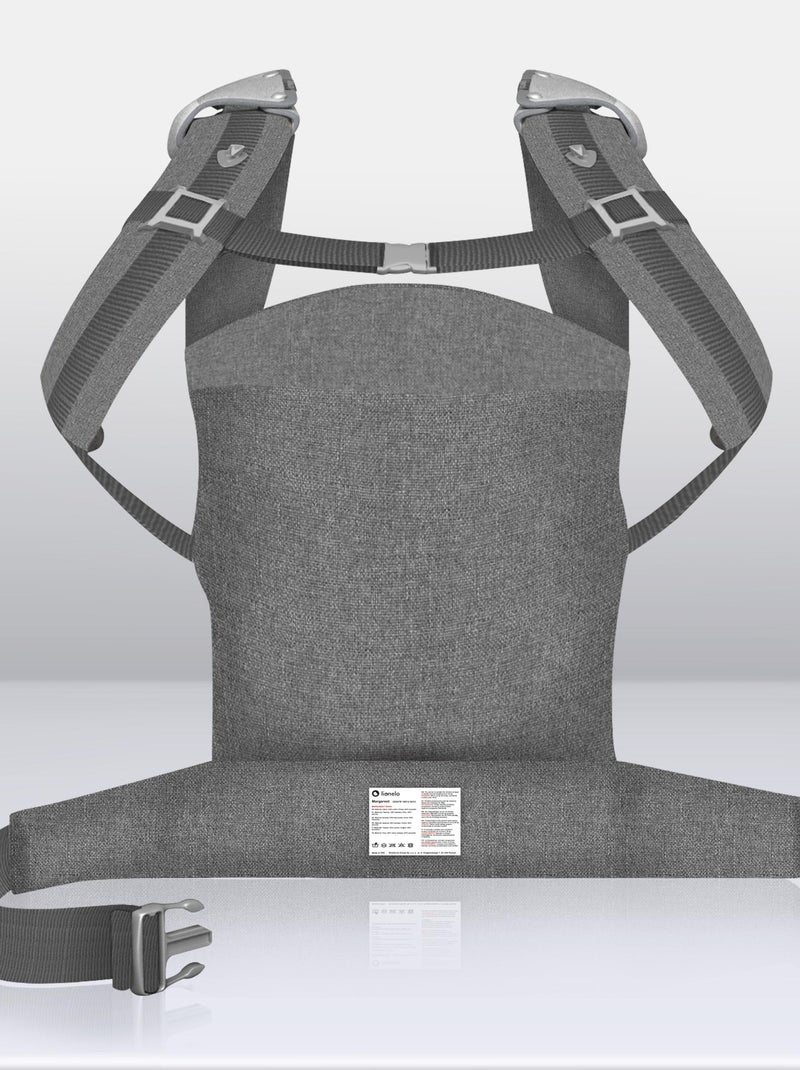 Porte bébé LIONELO Margareet - 100% coton - 3 positions de portage Gris - Kiabi