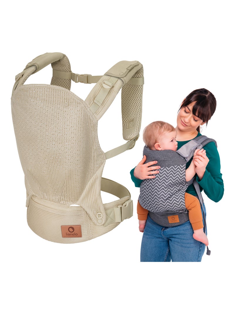 Porte bébé LIONELO Margareet Air - Circulation d’air - 3 positions de portage - Capuche supplémentai Beige - Kiabi