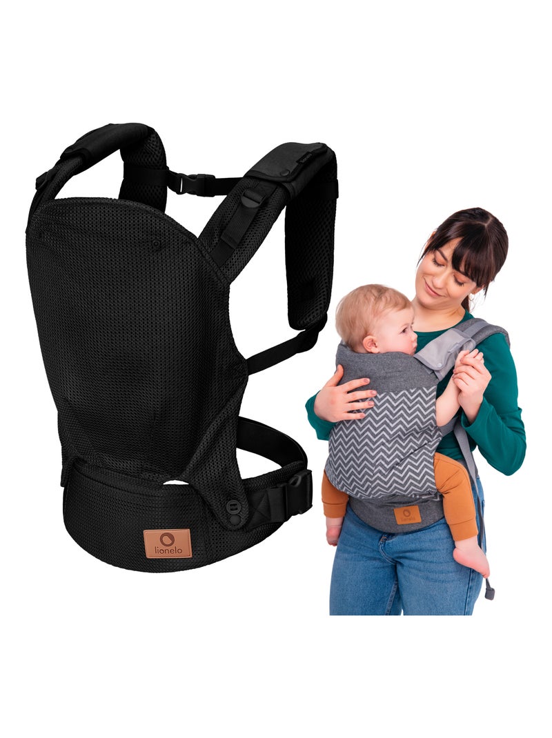 Porte bébé LIONELO Margareet Air - Circulation d’air - 3 positions de portage - Capuche supplémentai Noir - Kiabi