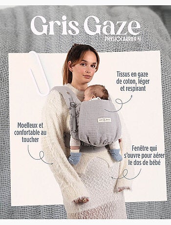 Porte-bébé PhysioCarrier 2 Grey (gaze de coton)