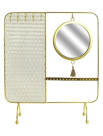 Porte bijoux avec miroir en métal
