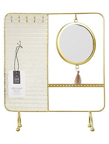 Porte bijoux avec miroir en métal