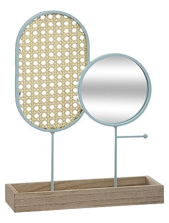 Porte-bijoux cannage avec miroir POESIE