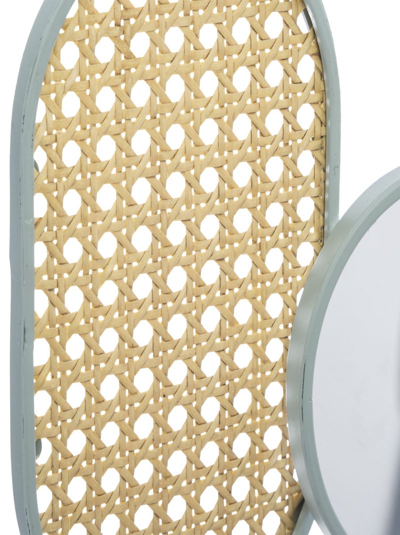 Porte-bijoux cannage avec miroir POESIE Beige - Kiabi