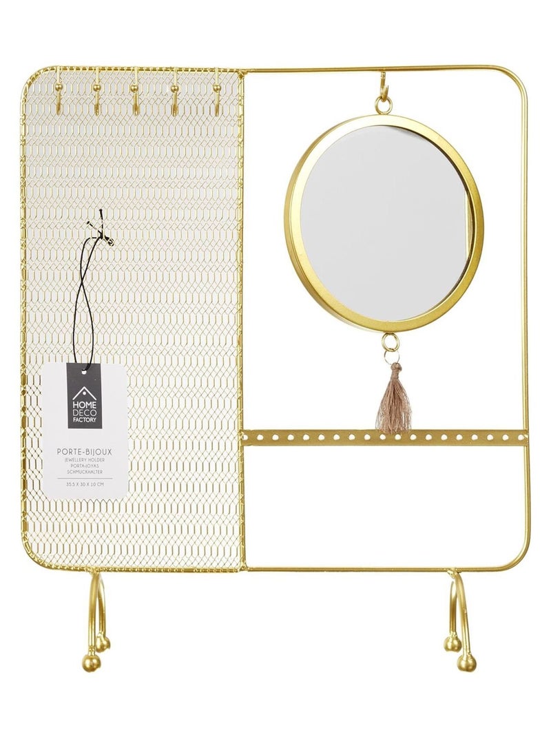 Porte bijoux miroir en métal Doré/or - Kiabi