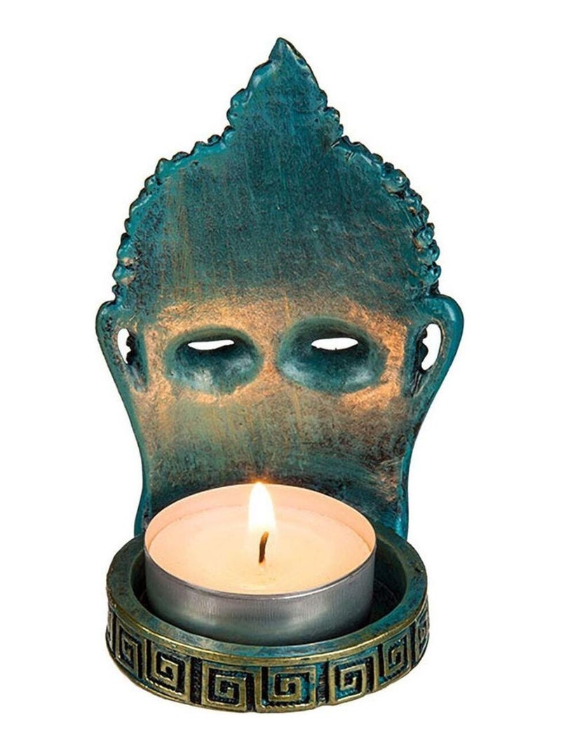 Porte Bougie Bouddha en résine Vert - Kiabi