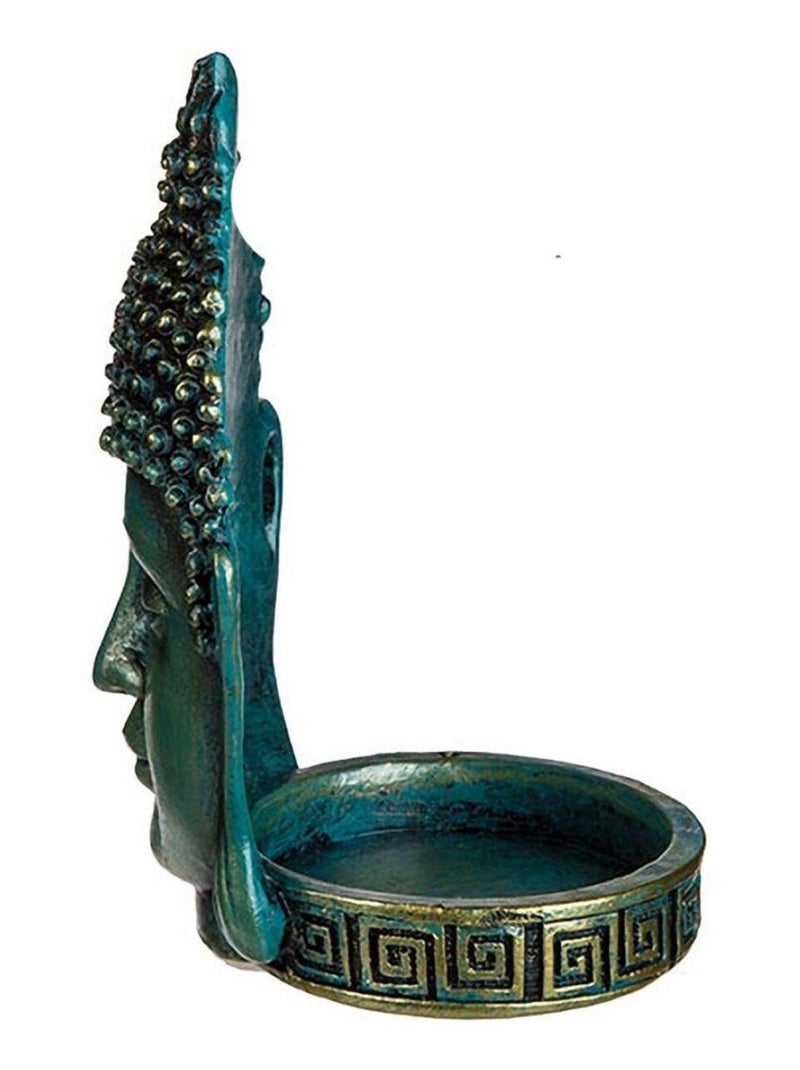 Porte Bougie Bouddha en résine Vert - Kiabi