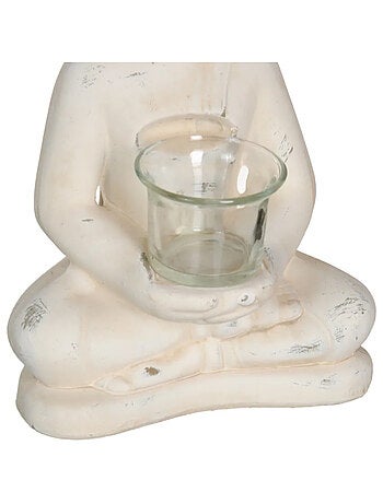 Porte Bougie Bouddha en terre cuite