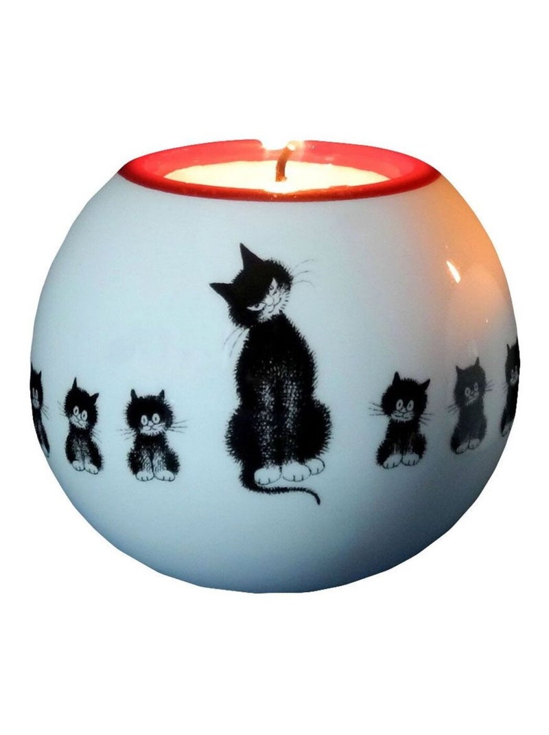 Porte-bougie boule chats par Dubout Blanc - Kiabi
