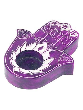 Porte Bougie en Stéatite - Main de fatma