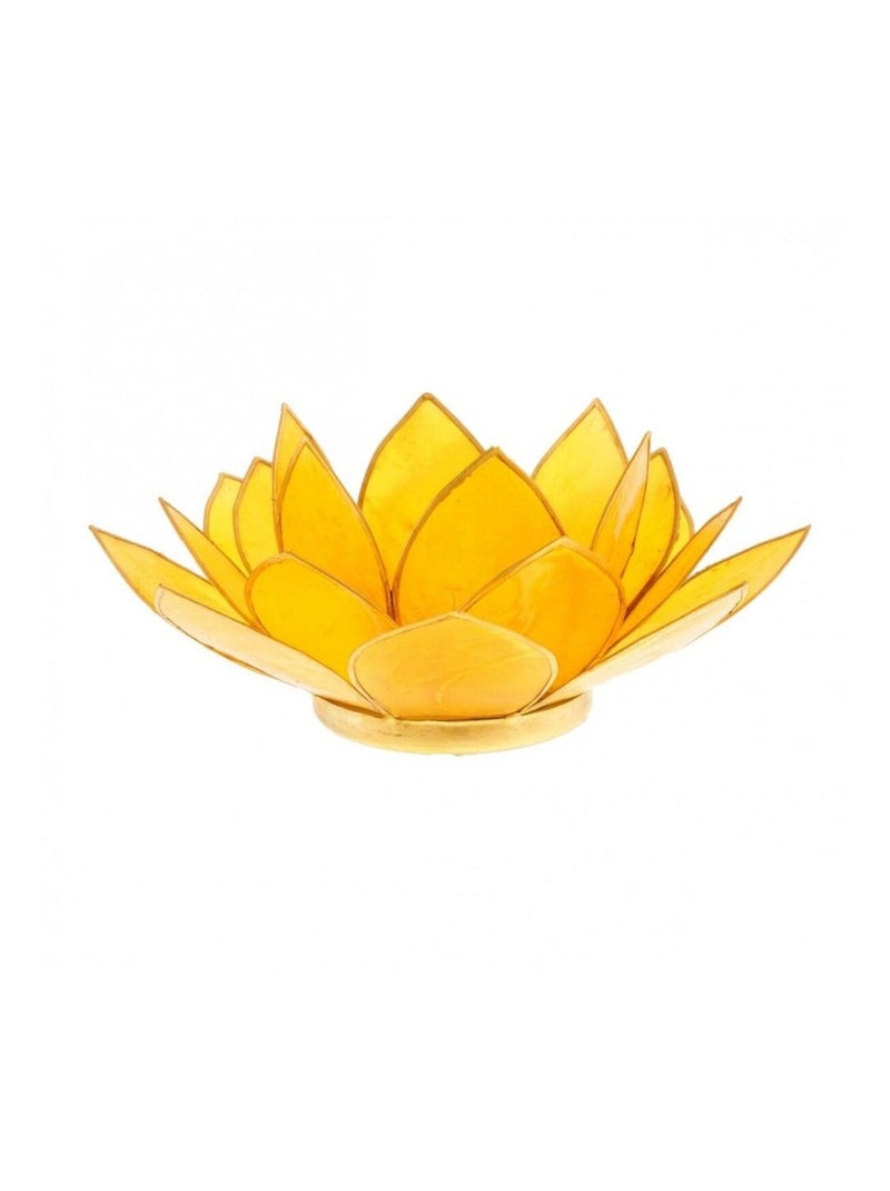 Porte bougie fleur de lotus jaune et or Jaune - Kiabi