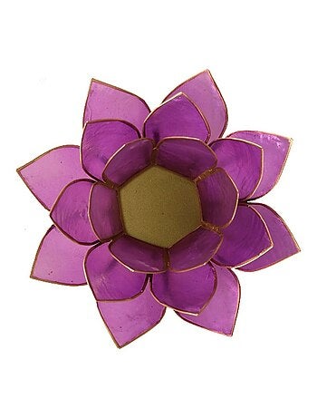 Porte bougie fleur de lotus lilas