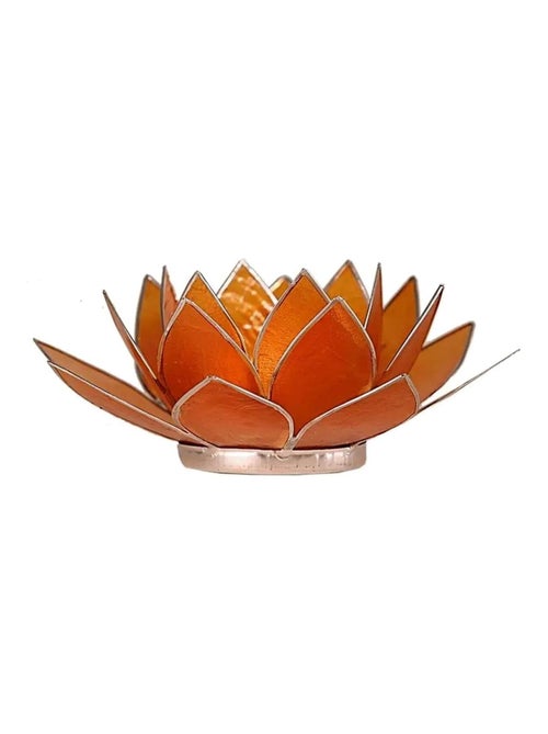 Porte bougie fleur de lotus orange et argent - Kiabi